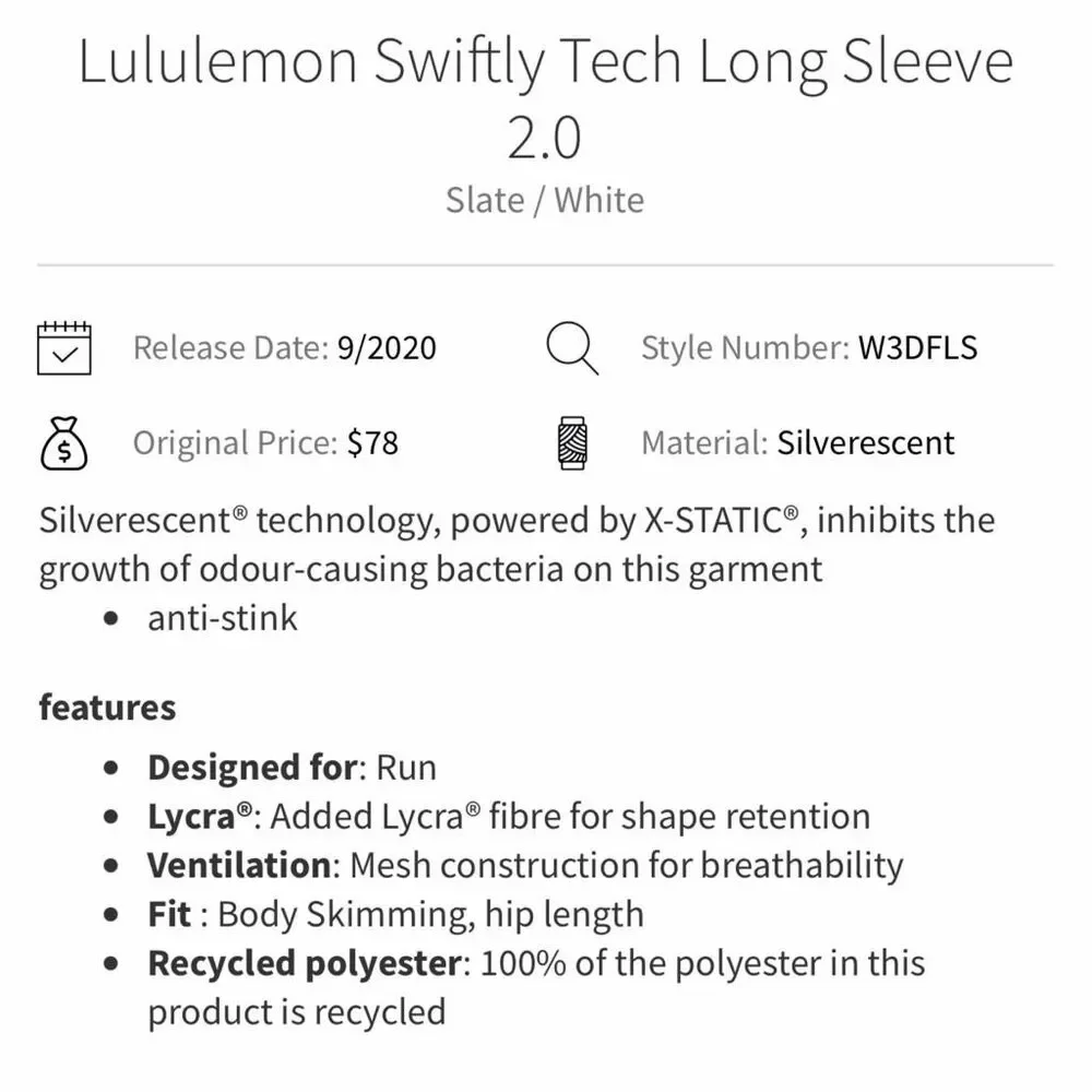 lululemon athletica lululemon swiftly